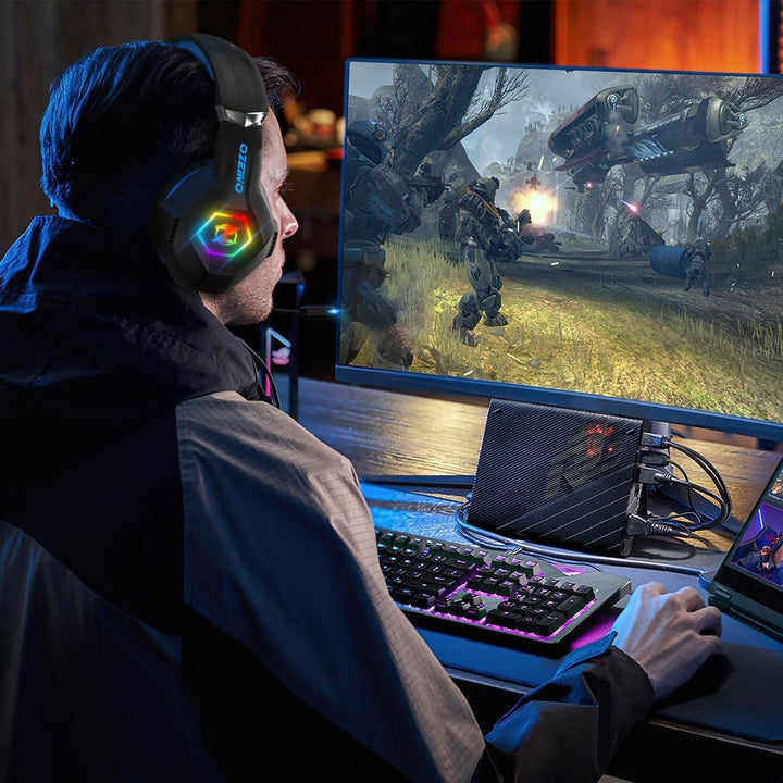 Ozeino Auriculares para juegos para PC, PS4, PS5, auriculares para...