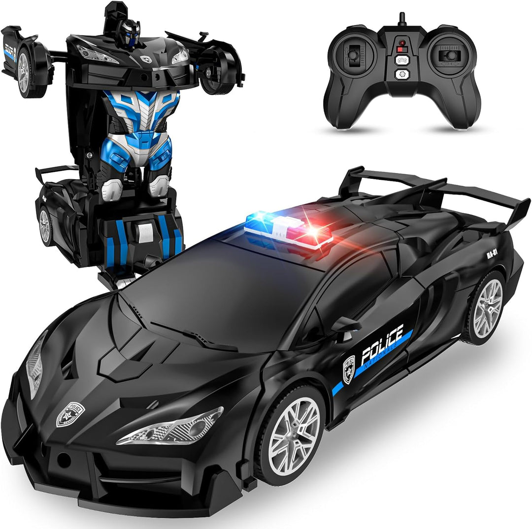 Coche de control remoto con transformación de un botón, autos RC qu...