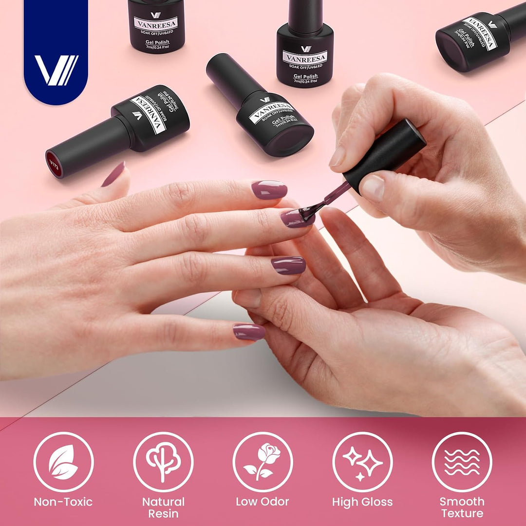 VANREESA - Juego de 24 esmaltes de uñas de gel, kit de esmalte de g...