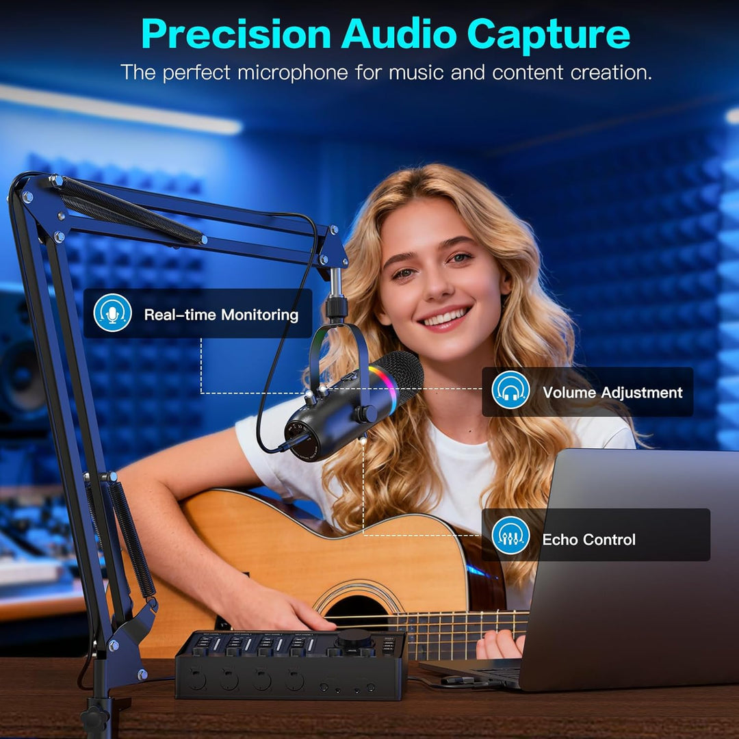 Micrófono ZealSound Podcast para PC\/Mac\/iPhone \u2013 Micrófono d...