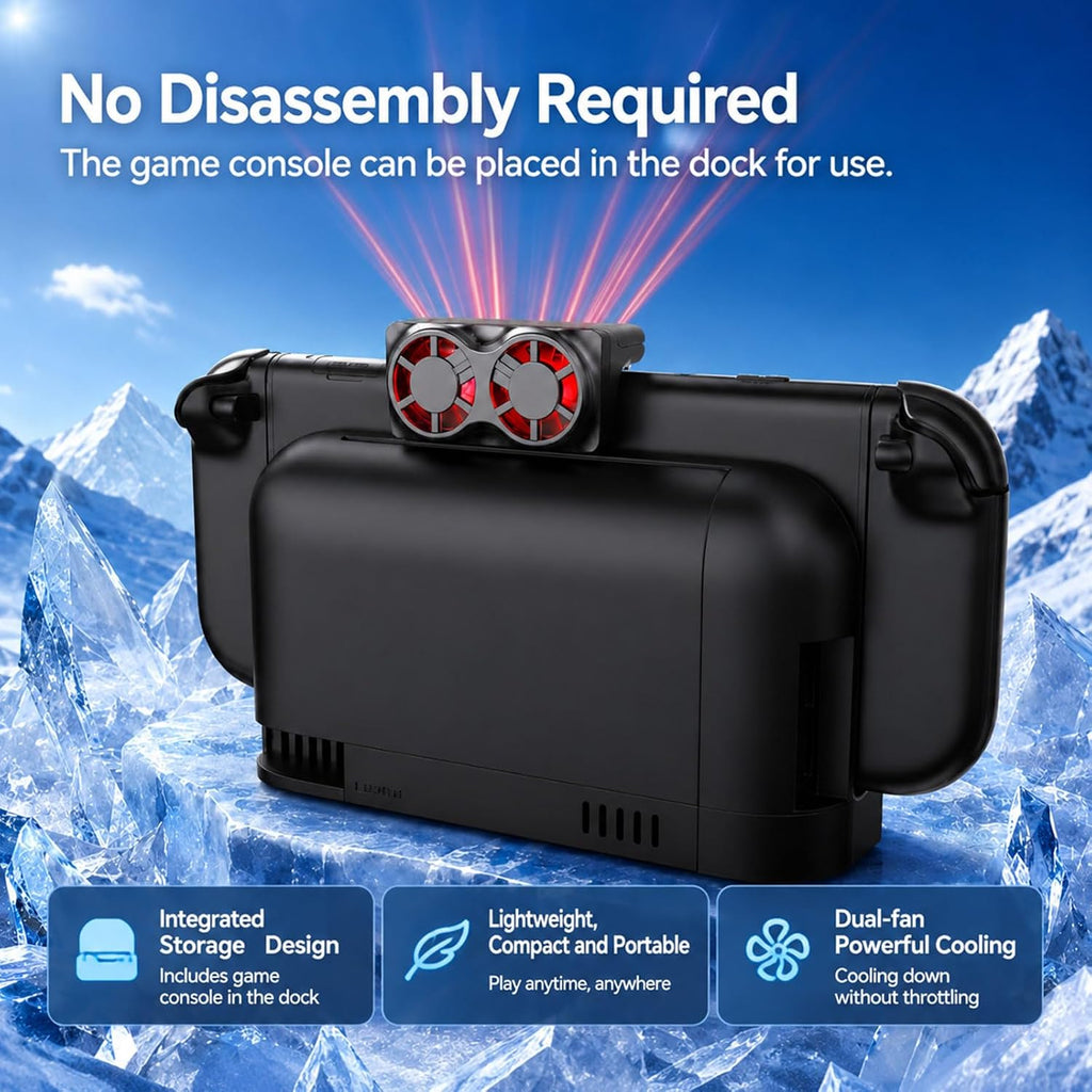 Tongzhuo Ventilador Refrigerante para Nintendo Switch 2, Enfriamiento Rápido, Dos Velocidades Ajustables (Algunas Ruidos de Aire Durante la Operación y ¡Se Debe Quitar la funda al Usar!)