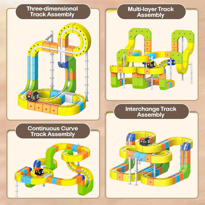 Juego de tren eléctrico  42 piezas flexible 3D que desafía