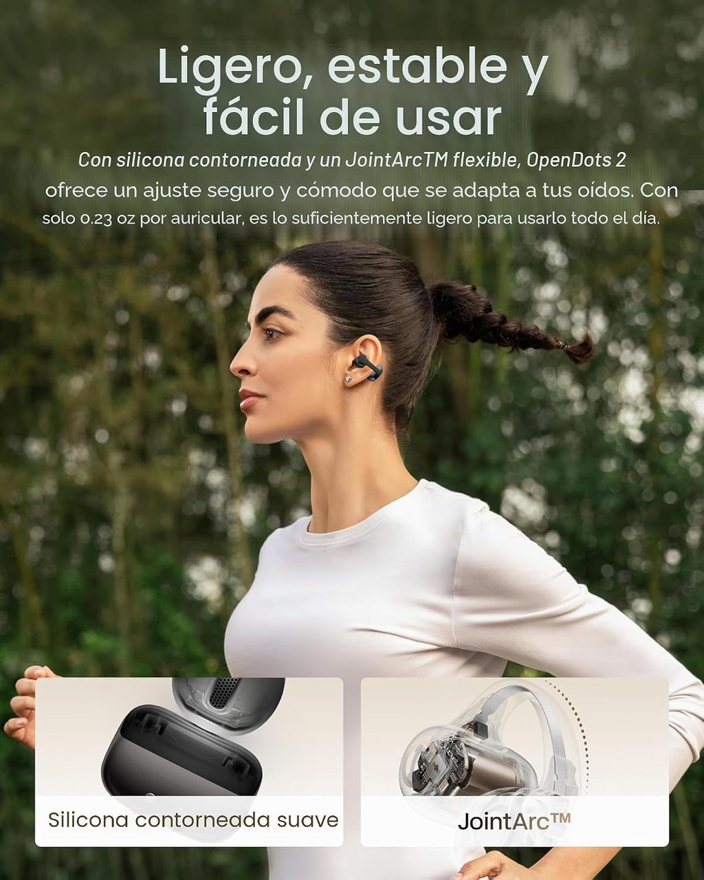 SHOKZ OpenDots 2 - Auriculares con clip de oreja abierta, color negro