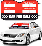 Jingmore Letrero de venta para parabrisas de vehículo, vende rápidamente tu auto o camión, plegable, parasol para ventana delantera de automóvil, información fácil de ver sobre doble propósito (48 x