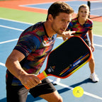 Paletas de pickleball | Pala de pickleball de fibra de carbono de 0.63 pulgadas | Superficie texturizada de alto giro y borde degradado vibrante | Raqueta aprobada por USAPA para máxima potencia