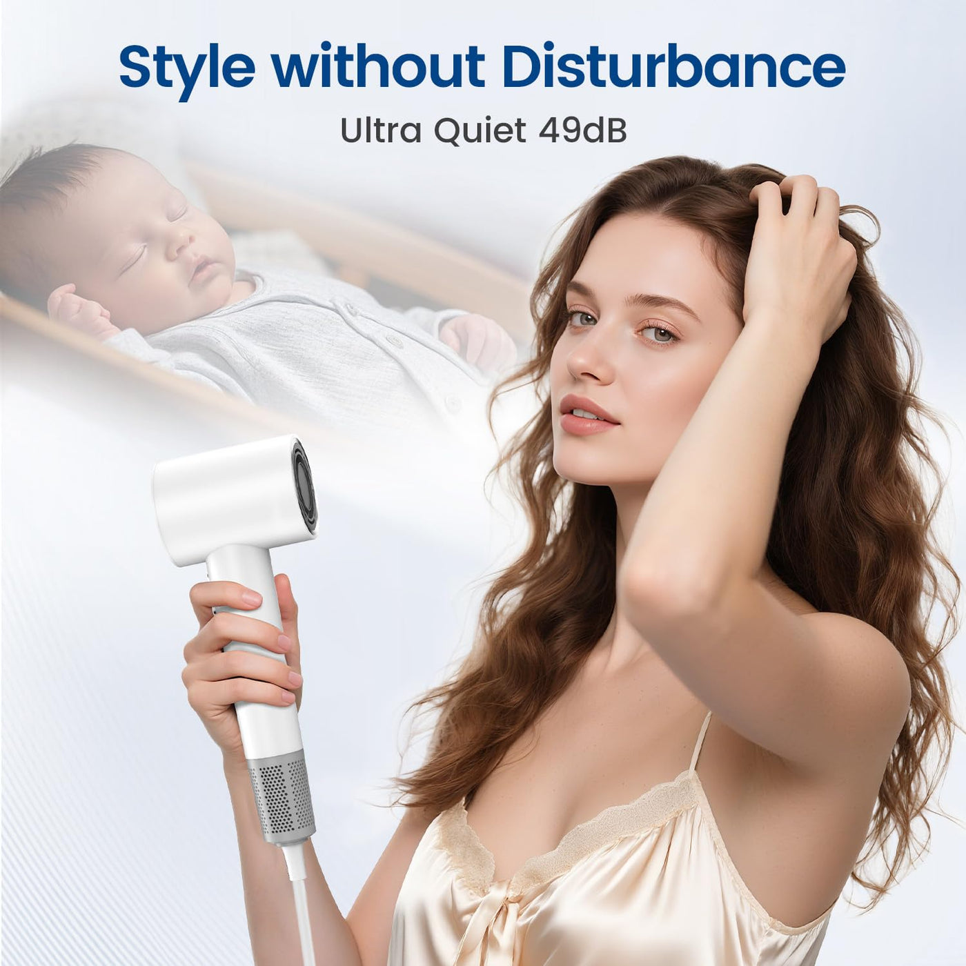 Hair Dryer with 110000 RPM High Speed 1400w Motor for 1-5min Fast D...