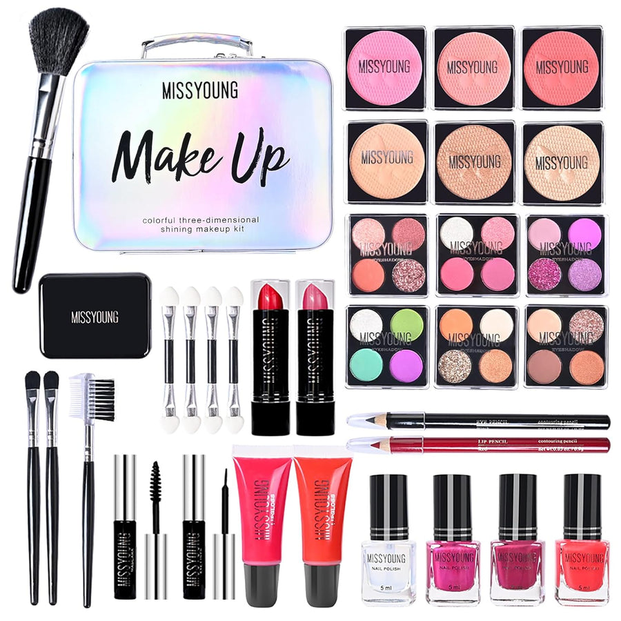Wisnewth Kit de maquillaje todo en uno con estuche de almacenamient...