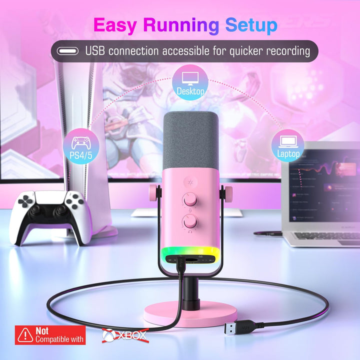FIFINE - Micrófono XLR\/USB de PC para grabación de juegos con cone...