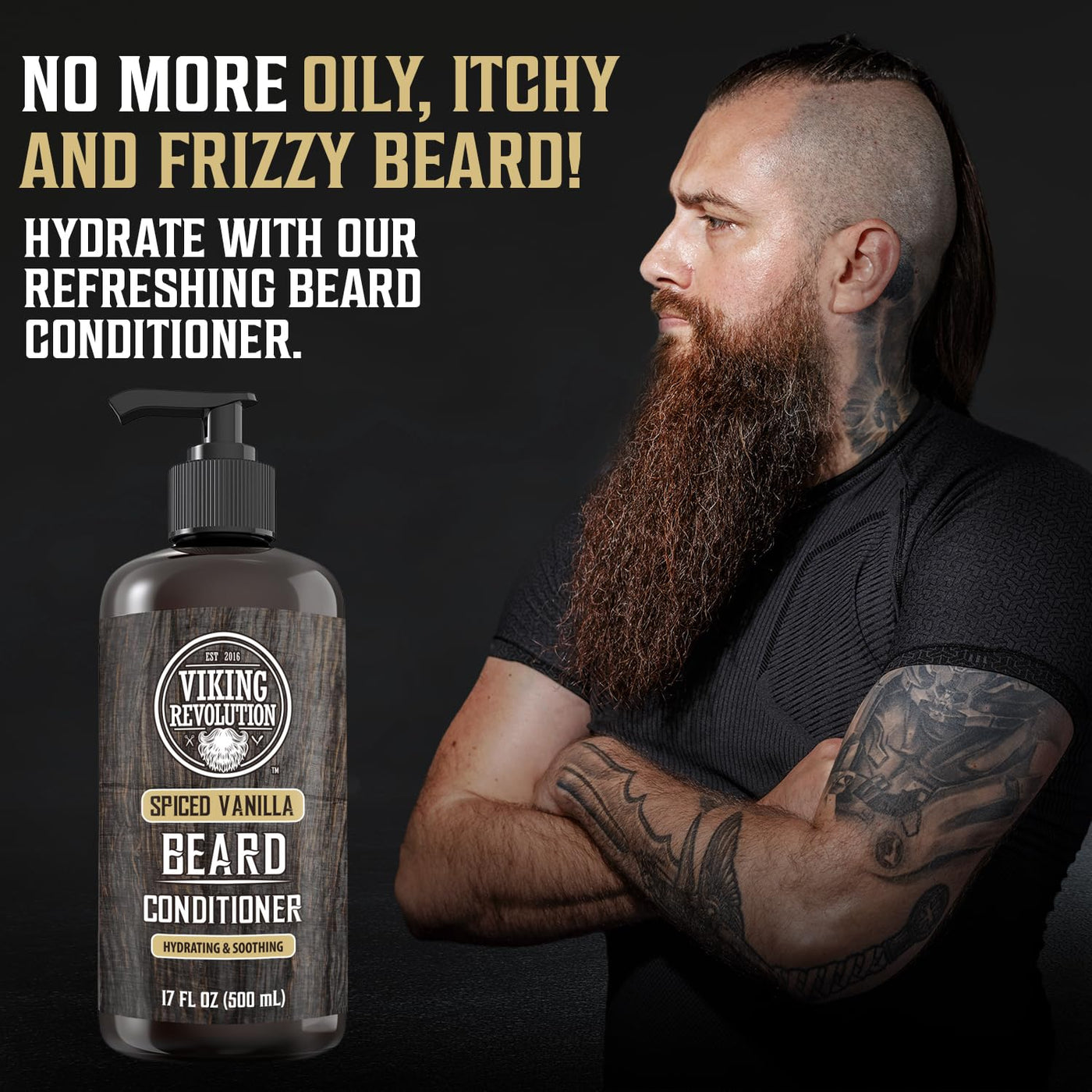 Viking Revolution Acondicionador de barba de vainilla especiada par...