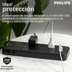 Protectores contra sobrecargas Philips con puertos USB