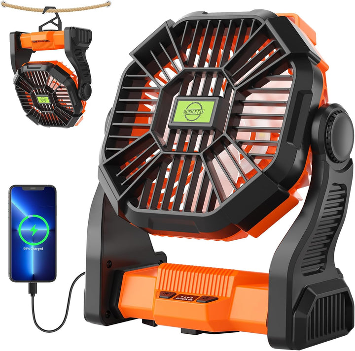 TDLOL Ventilador portátil a batería recargable, ventilador de campi...