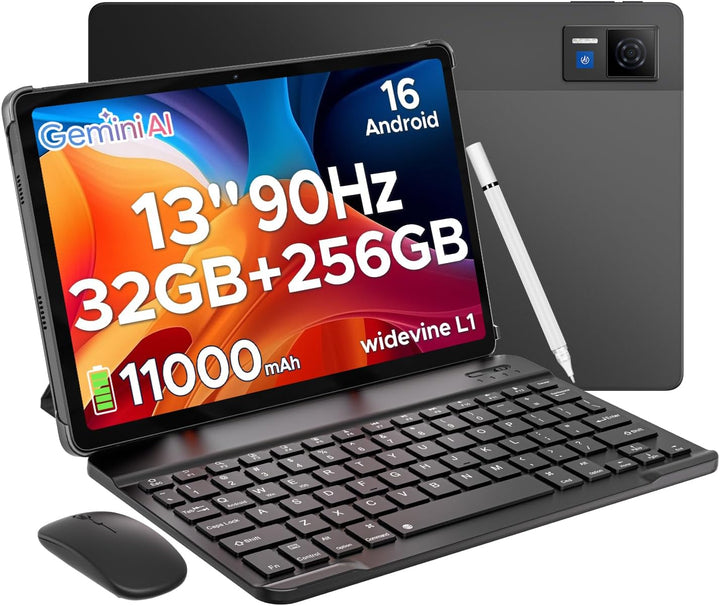 POPUX U13 Android 16 Tablet con teclado, tableta de 13 pulgadas con...