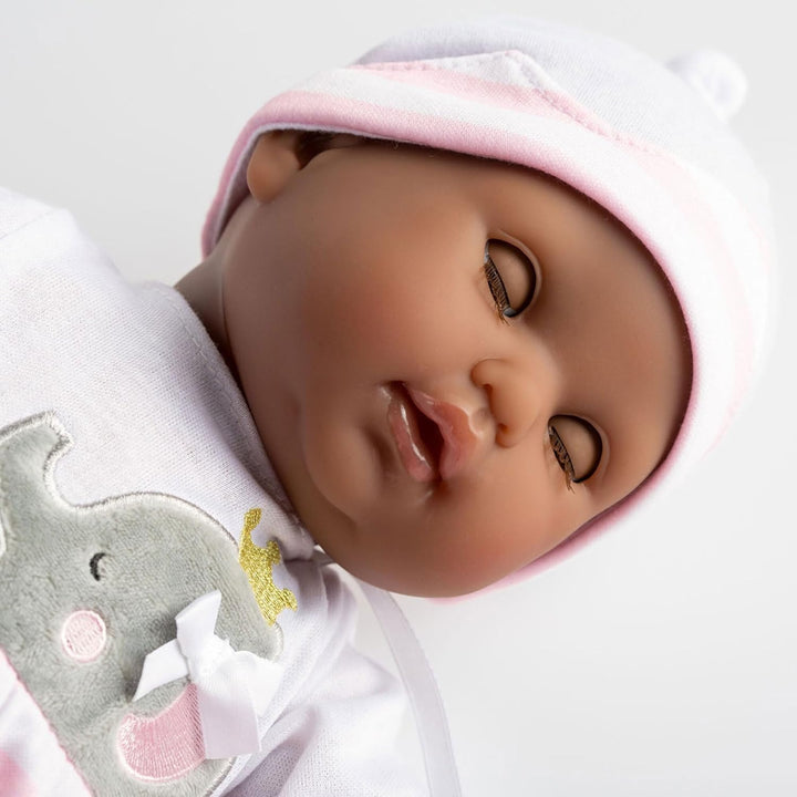 JC Toys Muñeca bebé afroamericana realista de cuerpo suave de 15 pu...