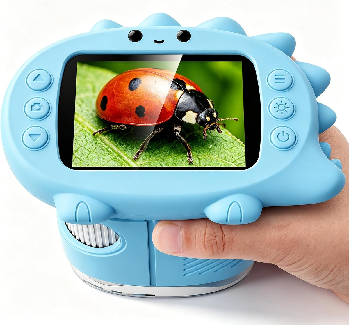 Microscopio digital portátil 1000X para niños juguete de ciencia (azul)