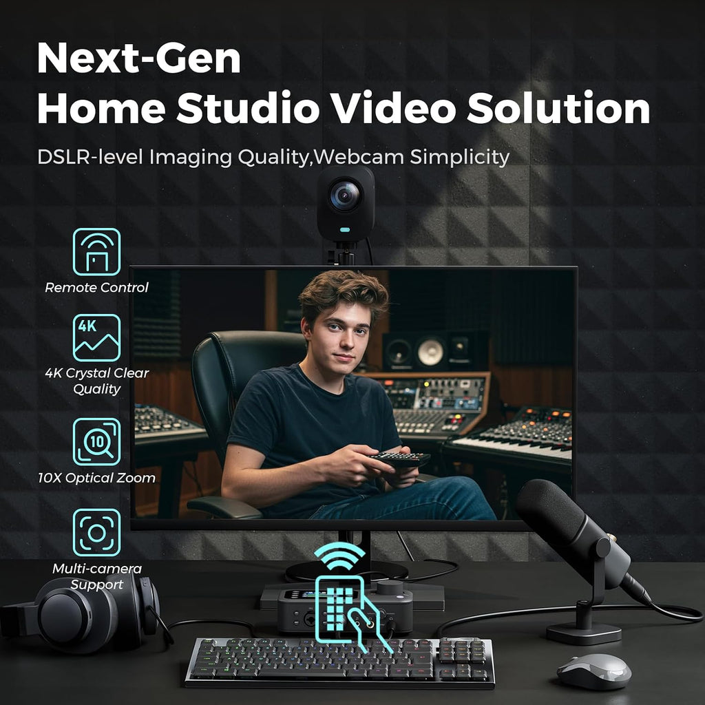 NearStream VM20 4K Streaming Camera con 40X Hybrid Zoom y Remote Control