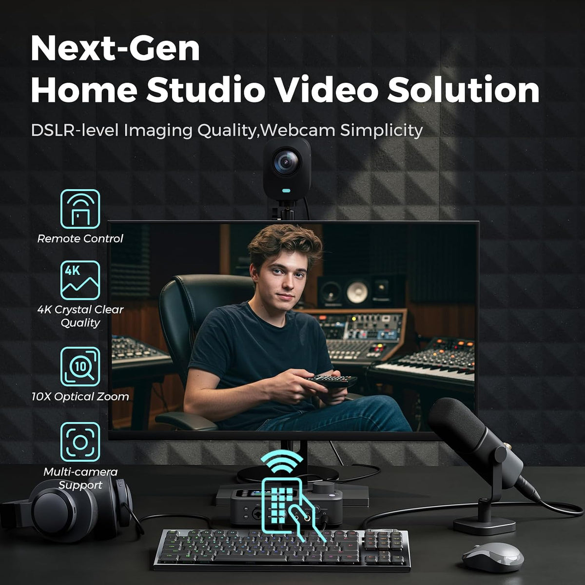 NearStream VM20 4K Streaming Camera con 40X Hybrid Zoom y Remote Control