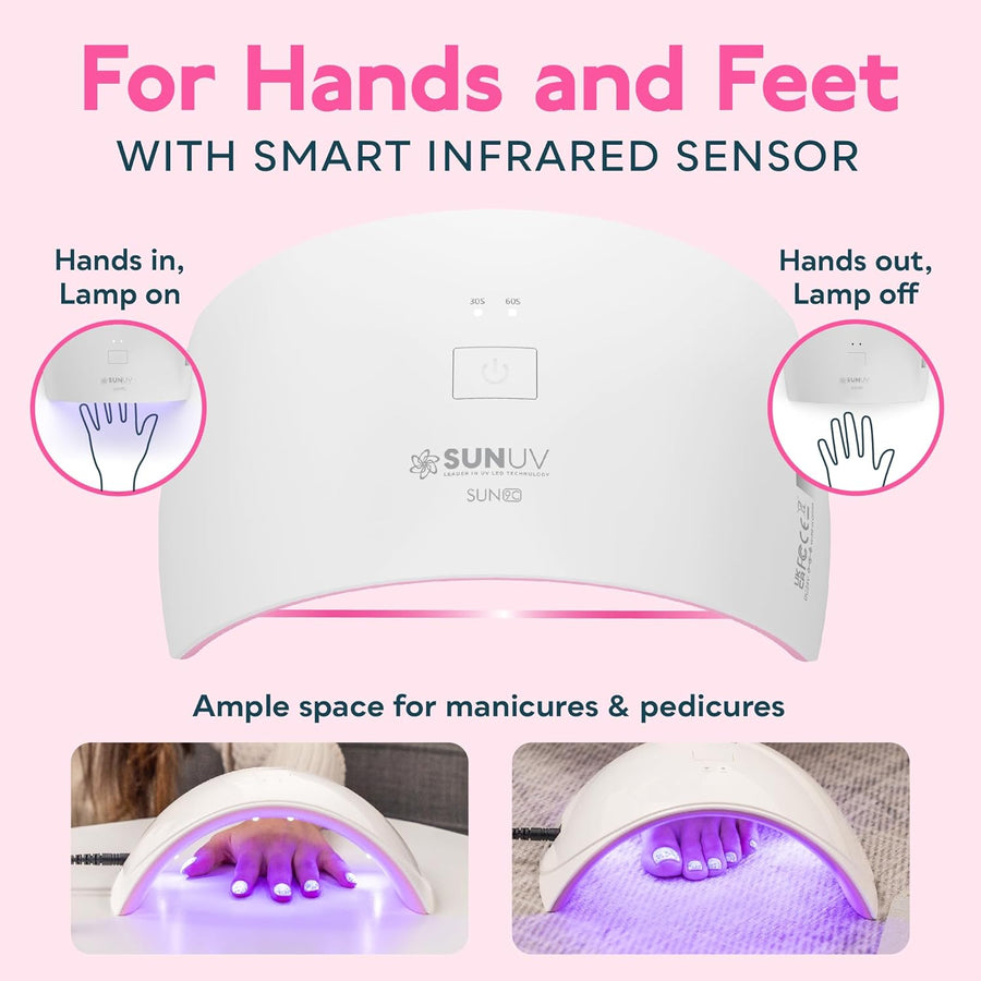 Lámpara secadora de uñas SUNUV de 24 W. , Rosado