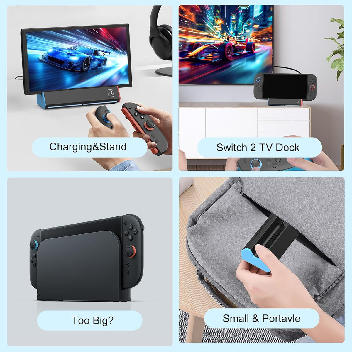 iPLYGAM Estación Dock para Nintendo Switch 2 con HDMI 4K 120Hz