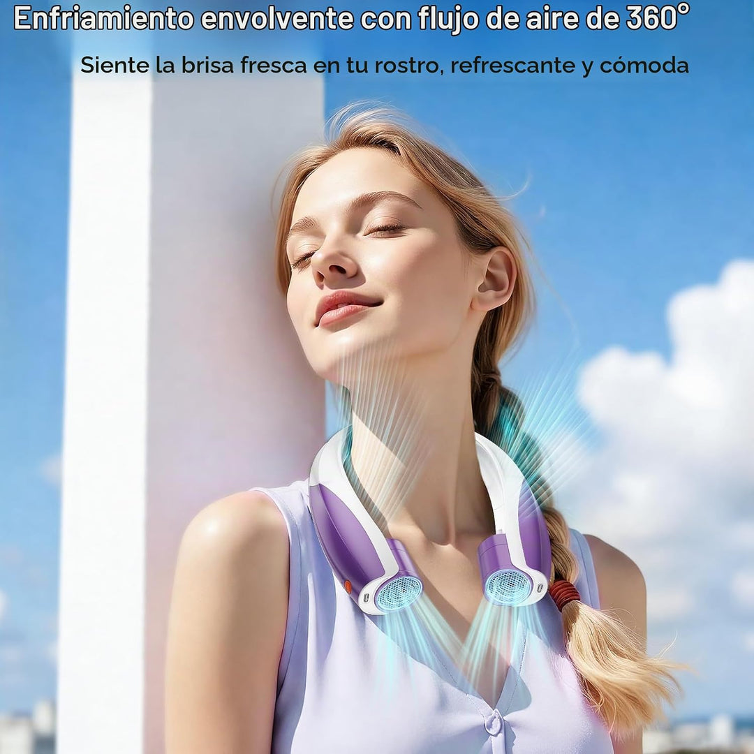 Elrerue Ventilador de cuello portátil, ventilador personal recargab...