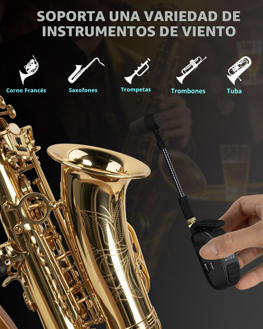 STRICH UHF - Sistema de micrófono inalámbrico recargable con transm...