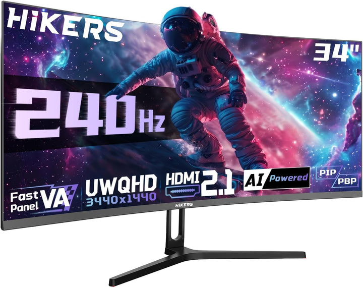 Hikers Monitor curvo UWQHD de 34 pulgadas para juegos de 240 Hz, mo...