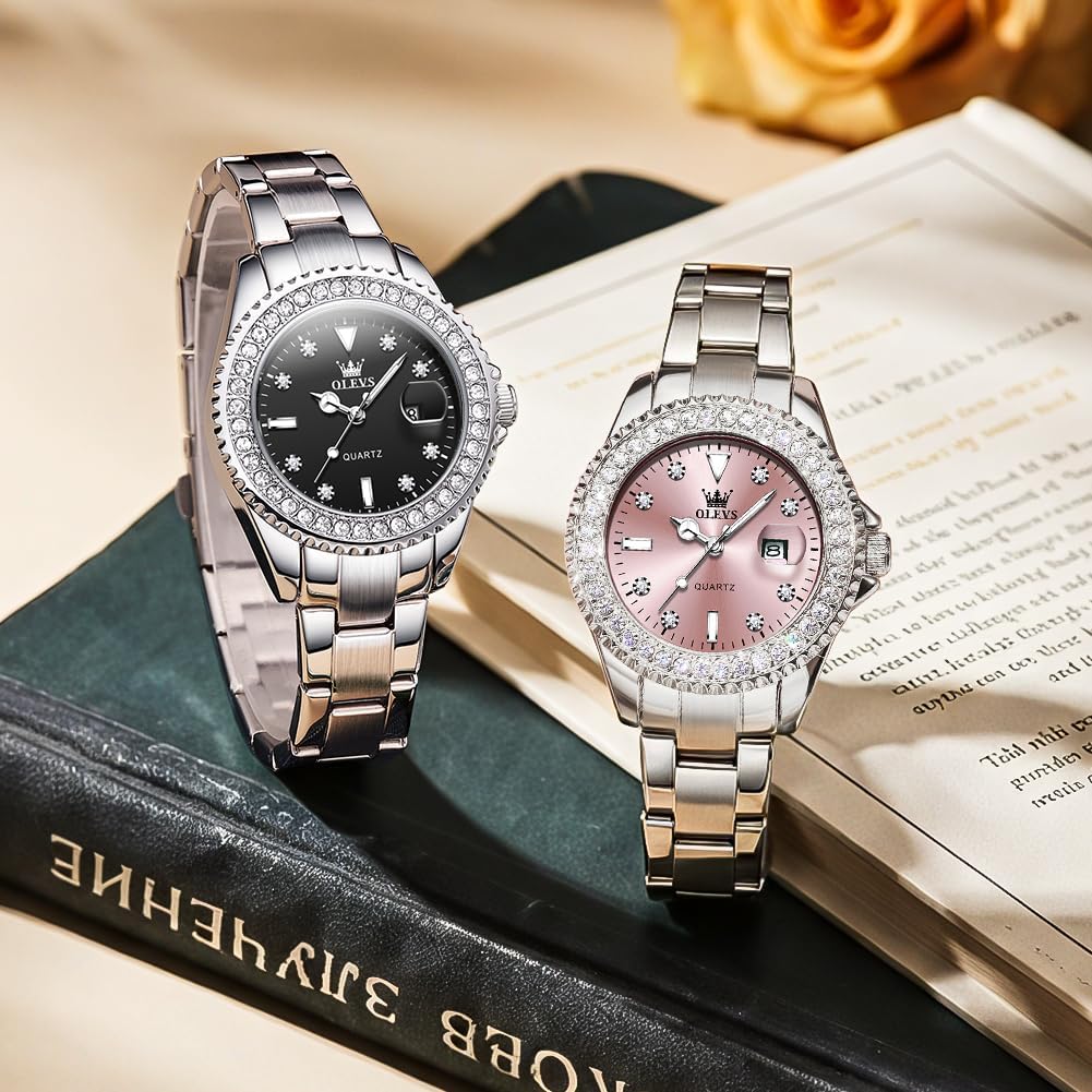 OLEVS Relojes para Mujeres Lujo Diamante con Fecha Analógico Cuartz para Mujer