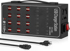 Estación de carga USB de 200 W y 40 A para múltiples dispositivos, bloque de cargador USB rápido de 40 puertos, cargador rápido de pared de escritorio con protección inteligente, regleta de