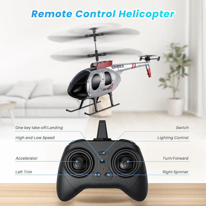 SIMREX Helicóptero RC, Juguete de Helicóptero a Control Remoto para...