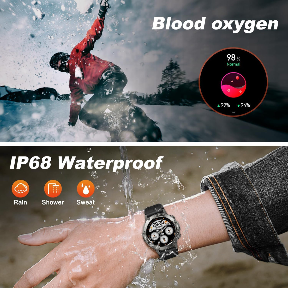 Reloj inteligente para hombre, rastreador de actividad física: Bluetooth resistente al agua, responder llamada, relojes digitales para hombre, podómetro, podómetro, reloj inteligente para teléfonos
