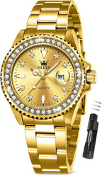OLEVS Relojes para Mujer de Vestir Lujo Acero Inoxidable a Prueba de Agua Reloj de Muñeca