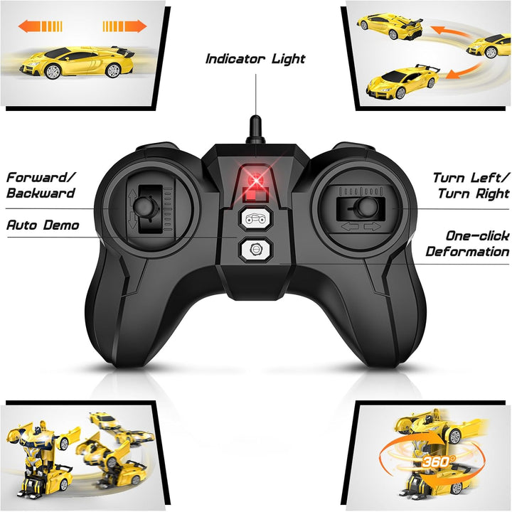 Qumcou Auto de control remoto de transformación, autos RC para niño...