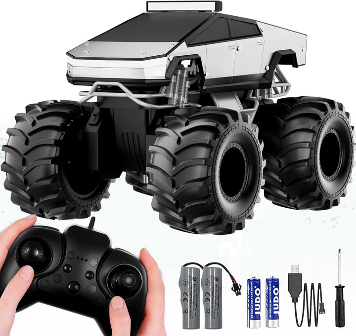 Coche de control remoto, 1:18 coches RC anfibios, camioneta todoter...