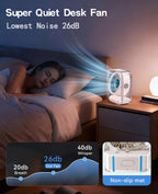 KIMMOO Ventilador de escritorio USB recargable, ventilador de mesa...