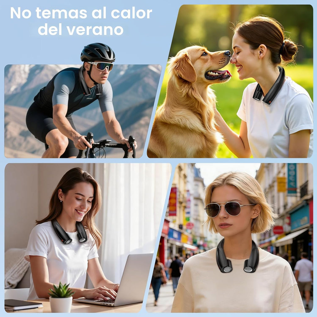Elrerue Ventilador de cuello portátil, ventilador personal recargab...