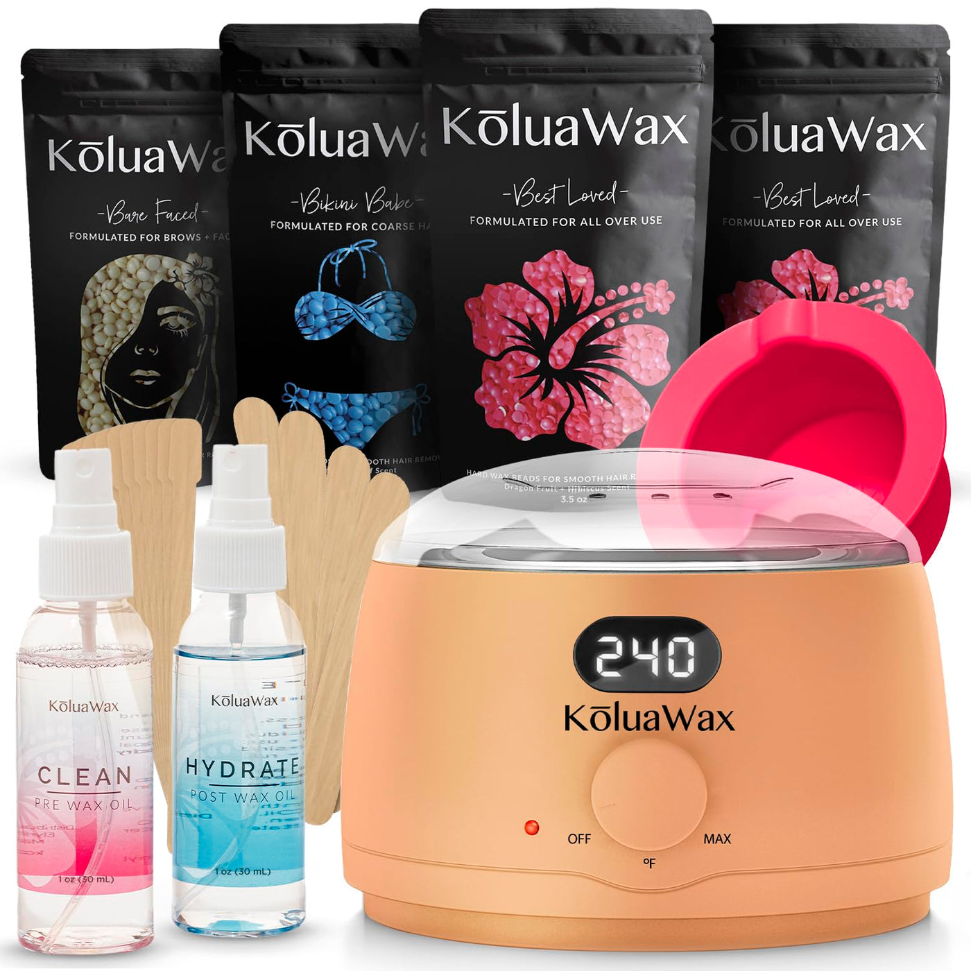 KoluaWax Kit de Cera Premium para Mujeres - Apto para Principiantes...