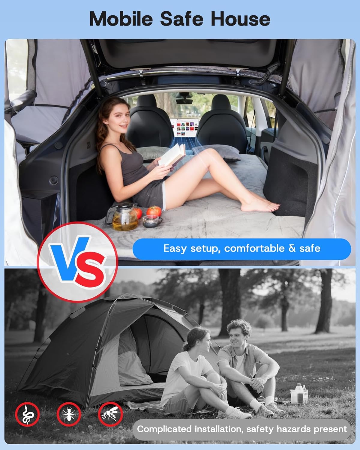 Tienda de campaña para portón trasero con toldo para Tesla Model Y