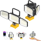 2 luces LED de trabajo compatibles con batería de 20 V, 150 W 15000 lúmenes