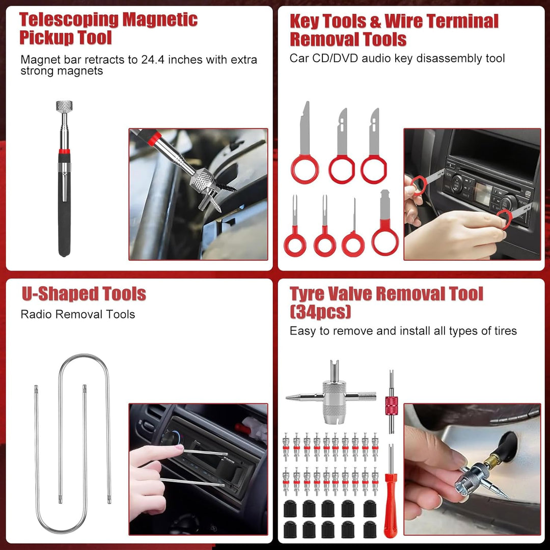 Sundpey Kit de herramientas para automóvil de 132 piezas, portátil,...