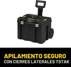 DEWALT Caja de herramientas con ruedas modular, caja de herramientas rodante grande con mango telescópico, portador portátil almacenamiento profundo apilable TSTAK (DWST17820)