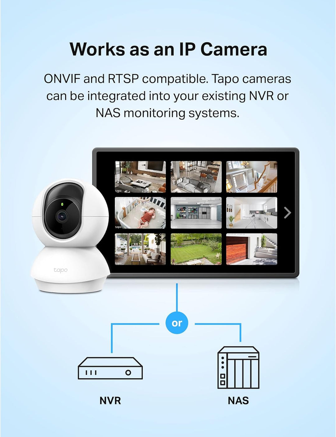 Tapo TP-Link - Cámara de seguridad 2K con giro e inclinación para m...