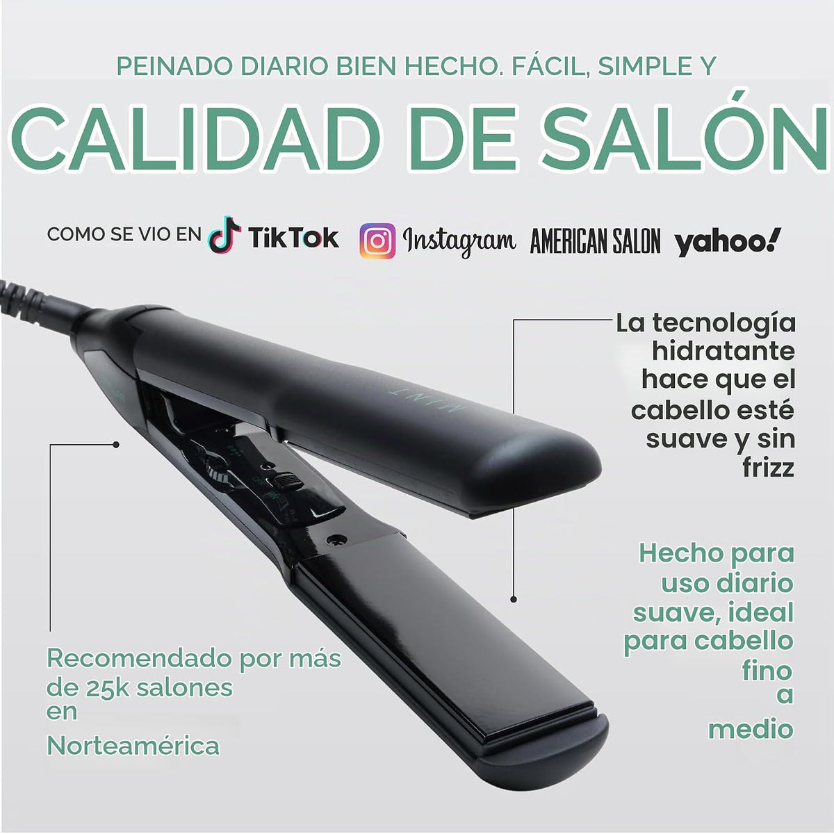 MINT Plancha iónica de cerámica estelar del pelo del hierro plano