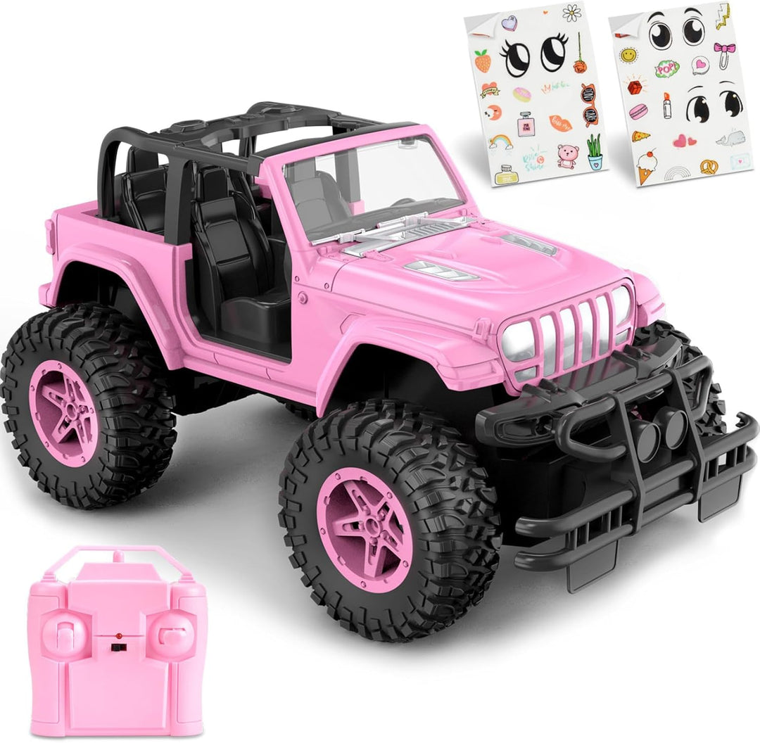 NQD Autos RC con adhesivo de bricolaje, auto de control remoto rosa...
