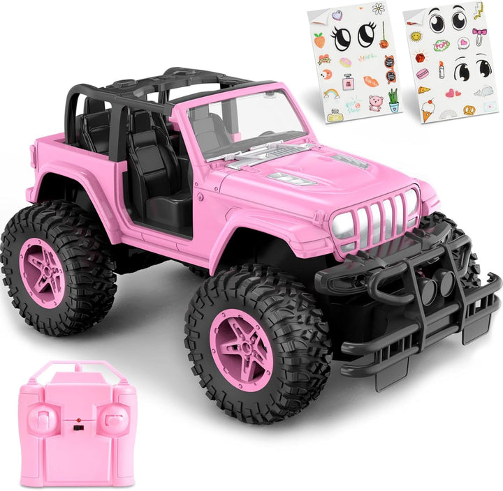 NQD Autos RC con adhesivo de bricolaje, auto de control remoto rosa...