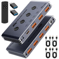 Selector de conmutador USB 3.2 4 computadoras comparten 4 dispositivos USB 10Gbps Interruptor de uso compartido USB de alta velocidad con 1 USB-C y 3 puertos USB-A, conmutador de teclado y mouse para