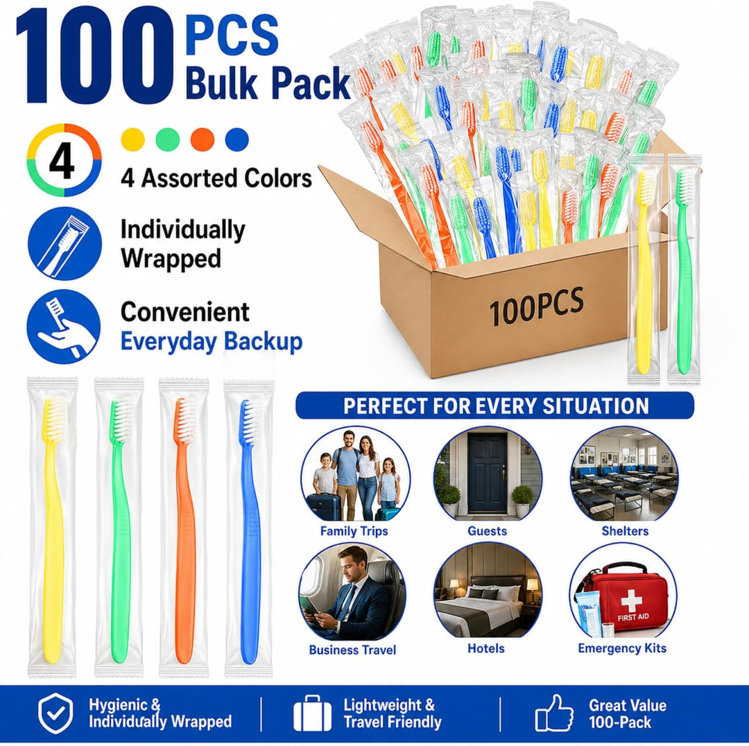 Ziliny 100 unidades de cepillos de dientes desechables con pasta, e...
