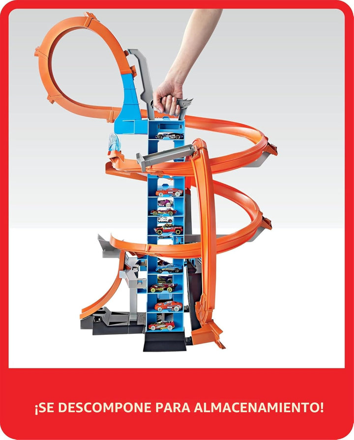 Hot Wheels Sky Crash Tower Track Set - Juego de pistas de torre de...