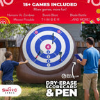 Swooc Games - Bull Hawker | Dardos de hacha gigante con más de 15 juegos | Juego de lanzamiento de hachas para patio trasero con bomba de aire | Juegos grandes al aire libre para adultos y familia |