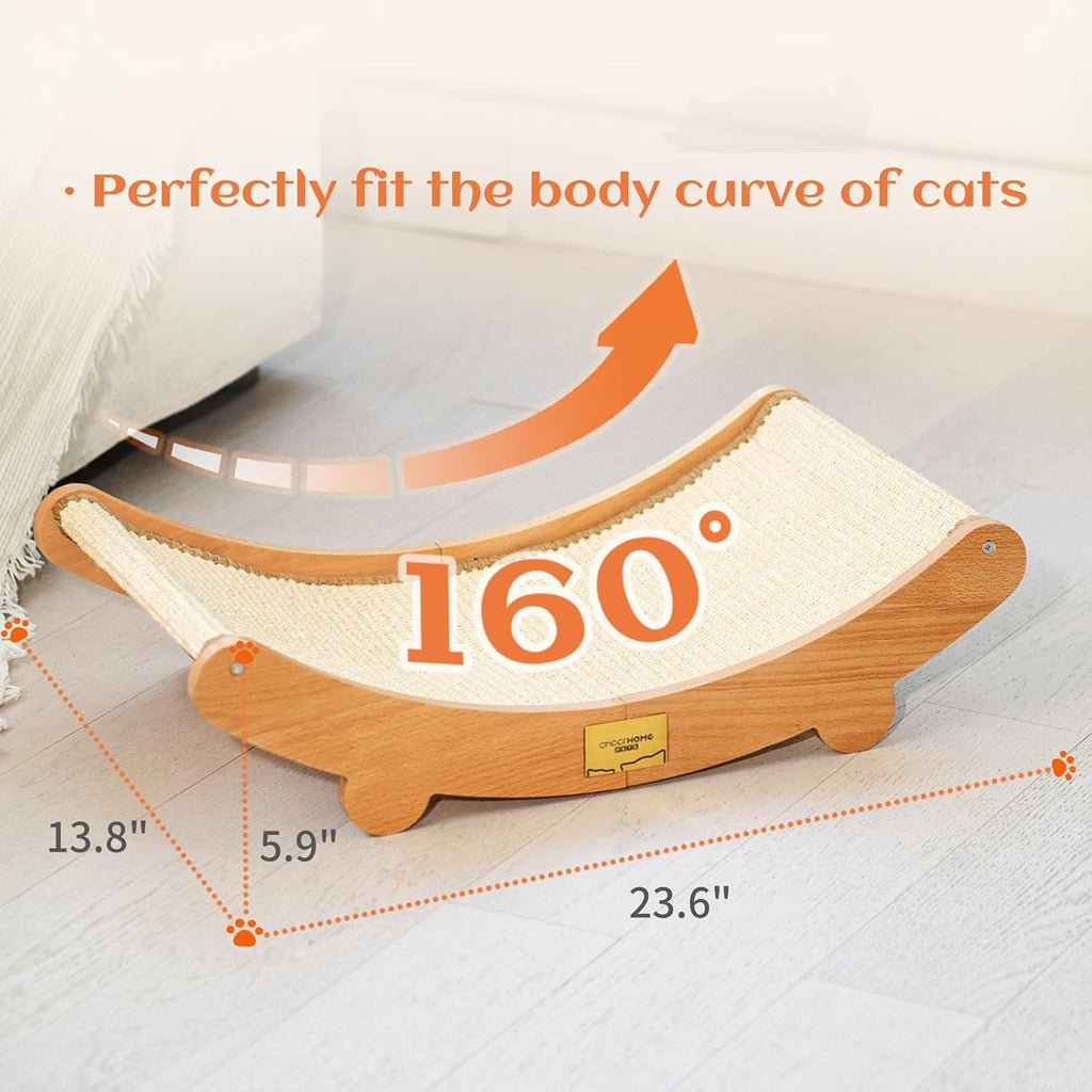 Sisal - Cama rascador para gatos de madera para interiores (tamaño grande)