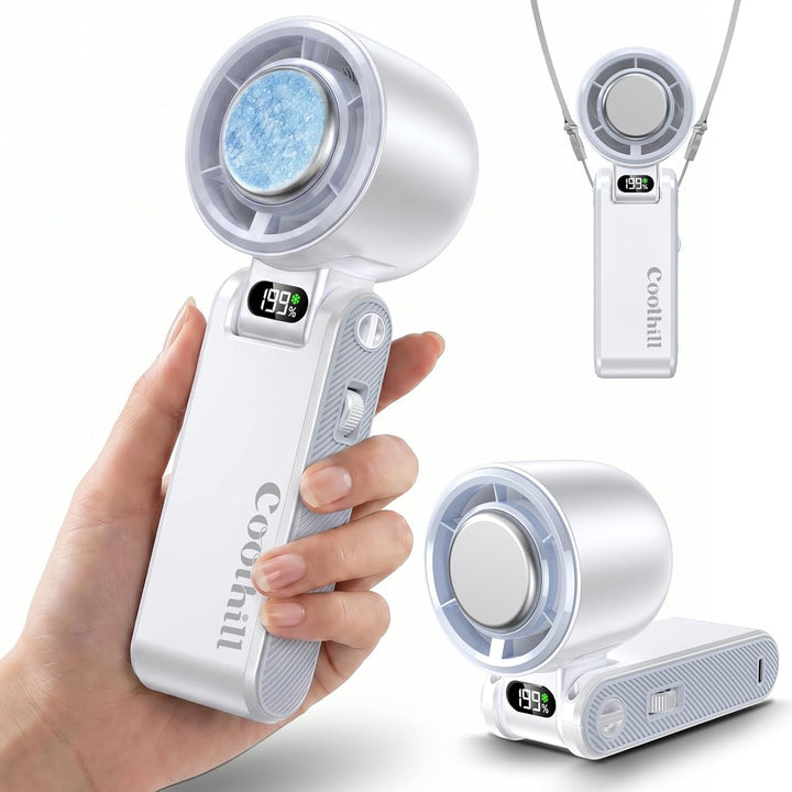 Coolhill Ventilador portátil de mano con enfriamiento Turbo 5500mAh...