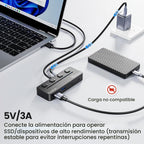 Q QEEFUN, hub USB 3.2 de 4 puertos